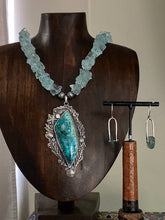 Load image into Gallery viewer, Spirit Of The Sea Necklace - Sterling Silver, Raw Aquamarine, Chysocolla With Malachite And Azurite And An Abunance Of Sea Life
