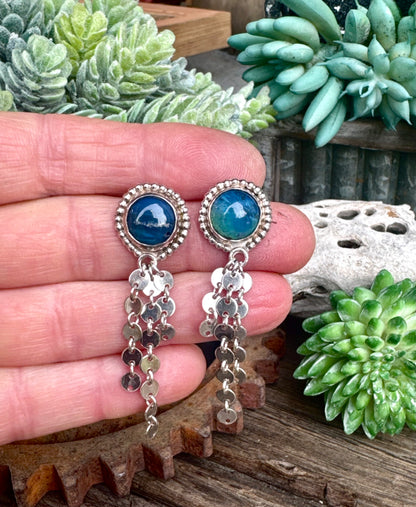 Midnight In Stockholm Earrings - Swedish Blue & Sterling Drop Earrings