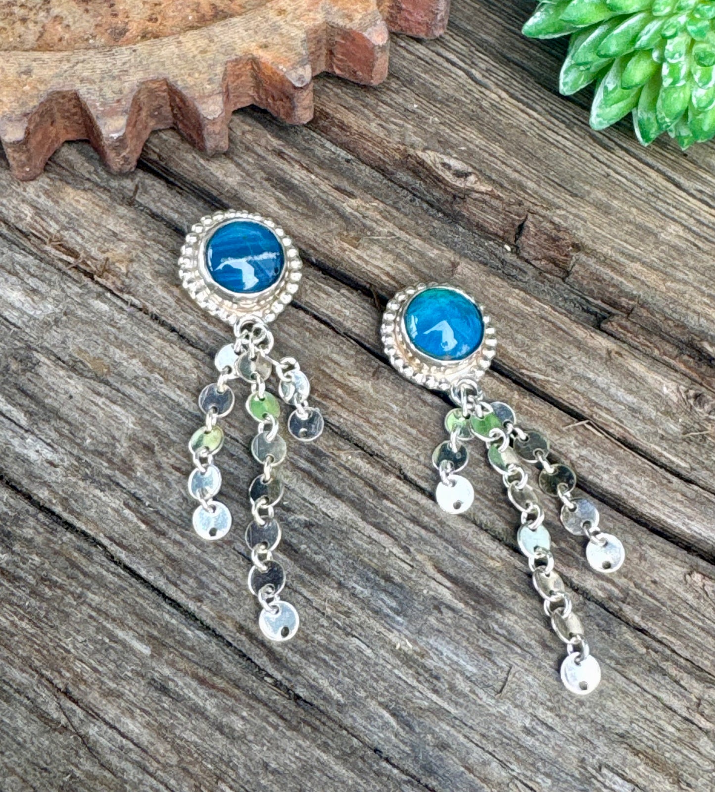 Midnight In Stockholm Earrings - Swedish Blue & Sterling Drop Earrings