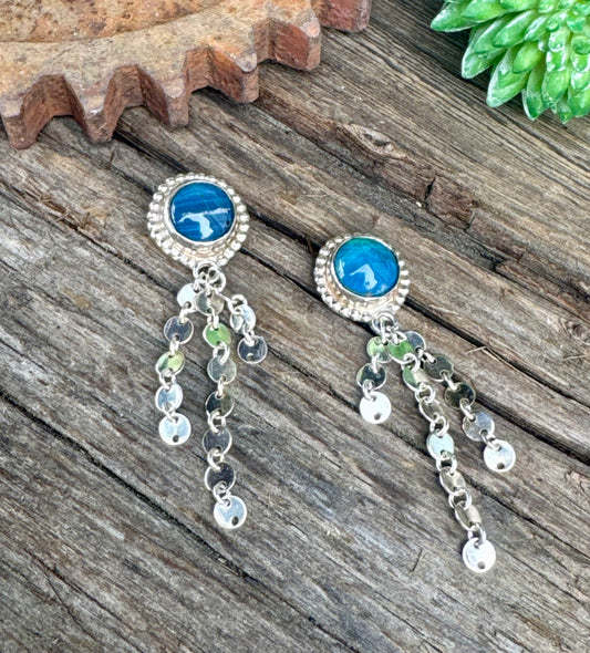 Midnight In Stockholm Earrings - Swedish Blue & Sterling Drop Earrings