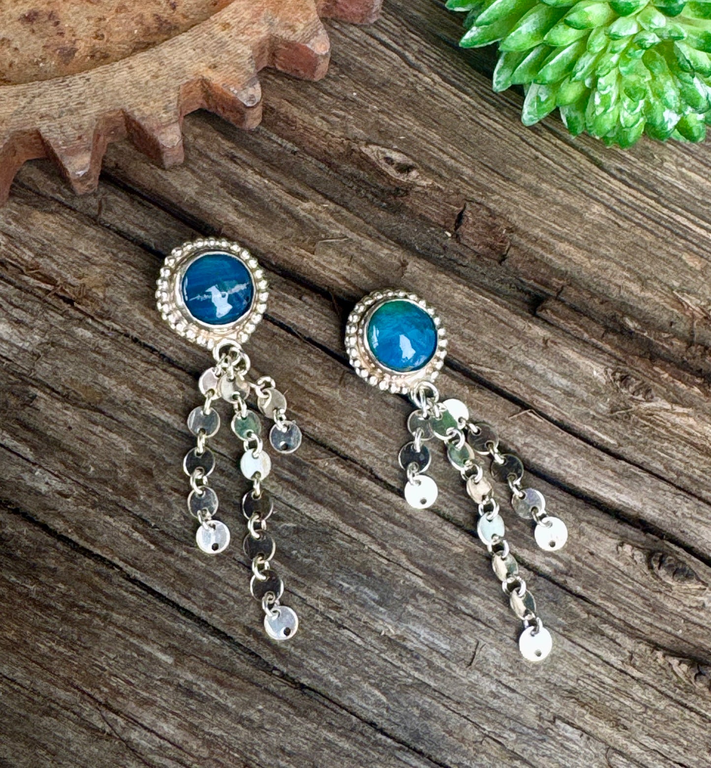 Midnight In Stockholm Earrings - Swedish Blue & Sterling Drop Earrings