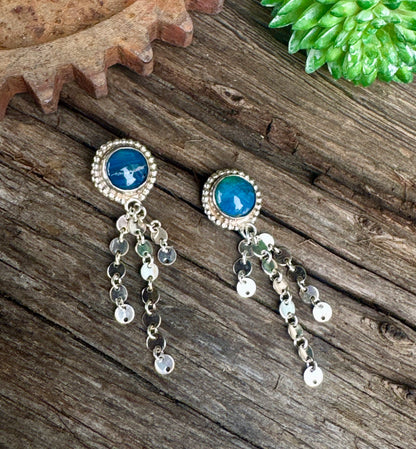 Midnight In Stockholm Earrings - Swedish Blue & Sterling Drop Earrings