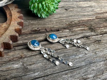Midnight In Stockholm Earrings - Swedish Blue & Sterling Drop Earrings