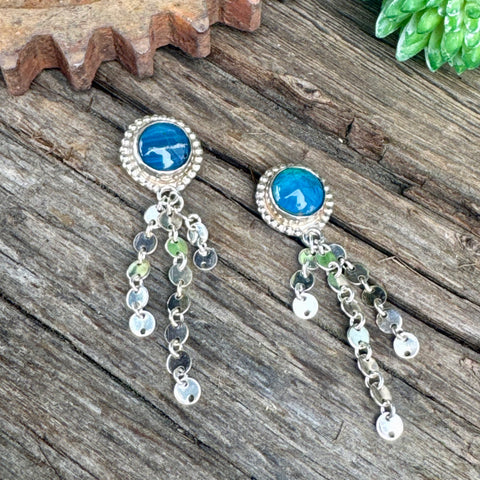 Midnight In Stockholm Earrings - Swedish Blue & Sterling Drop Earrings