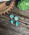 Kingman Confetti Earrings - Kingman Turquoise & Sterling Cluster Drop Earrings