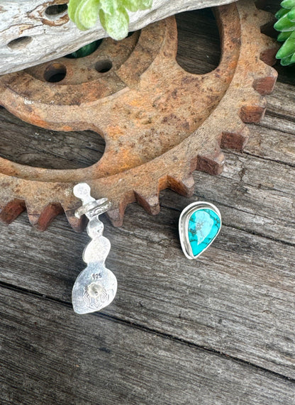 Blue Mesa Cuff Earrings - Sterling And Turquoise Ear Cuff Ear Climbers