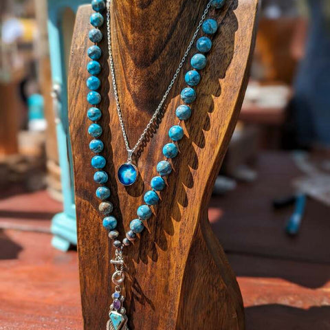 Turquoise Multi Gemstone Beaded Talisman Necklace