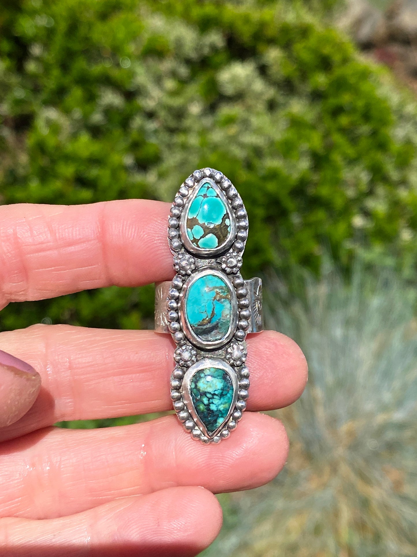 Triple Turquoise Totem Ring
