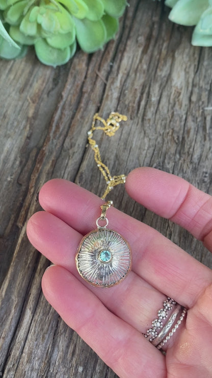 The Luna Mixed Metal Necklace - Sterling Silver, 14k Gold-Filled And Blue Topaz Pendant