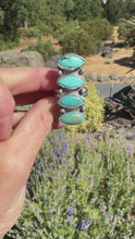 Load and play video in Gallery viewer, Kingman Turquoise Totem Ring - Adjustable
