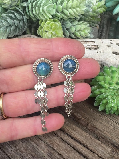 Midnight In Stockholm Earrings - Swedish Blue & Sterling Drop Earrings