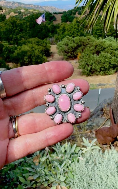Queen Conch Shell Pink Cluster Ring