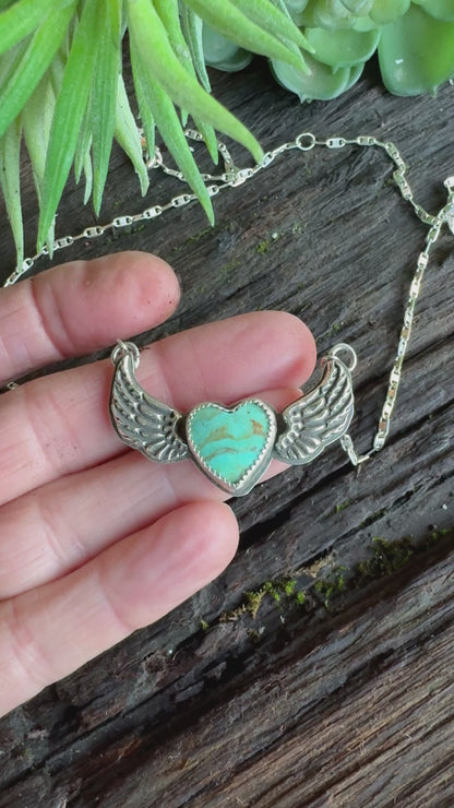 Angel Wing Kingman Turquoise Necklace