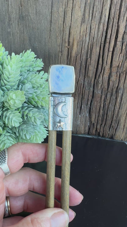 Rainbow Moonstone Hair Stick