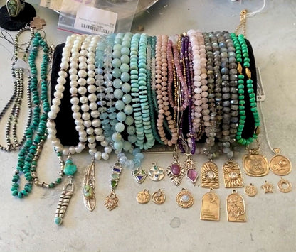 Peach Moonstone Hand Knotted Gemstone Necklace