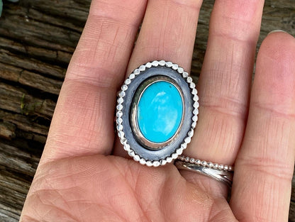 Sleeping Beauty Turquoise And Sterling Statement Ring