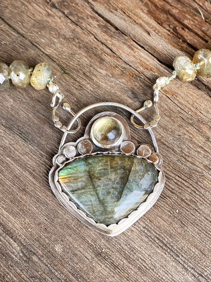 Sterling And Labradorite Beaded Necklace