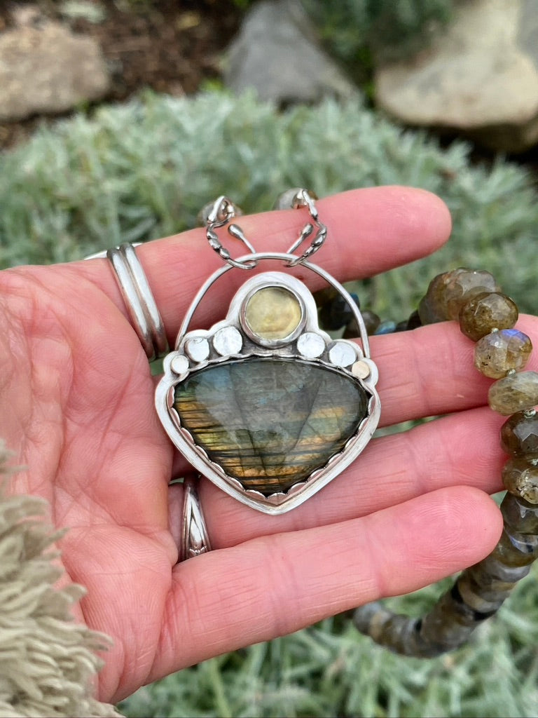 Sterling And Labradorite Beaded Necklace