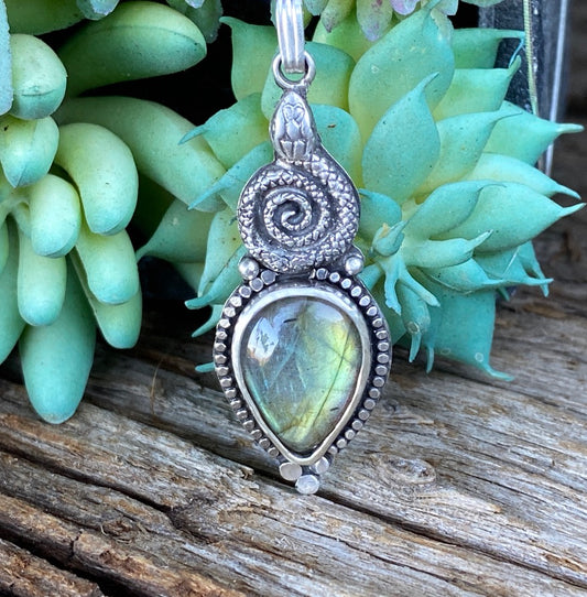 Labradorite snake pendant