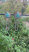 Load and play video in Gallery viewer, Sterling And Turquoise Beaded Post Dangle Earrings
