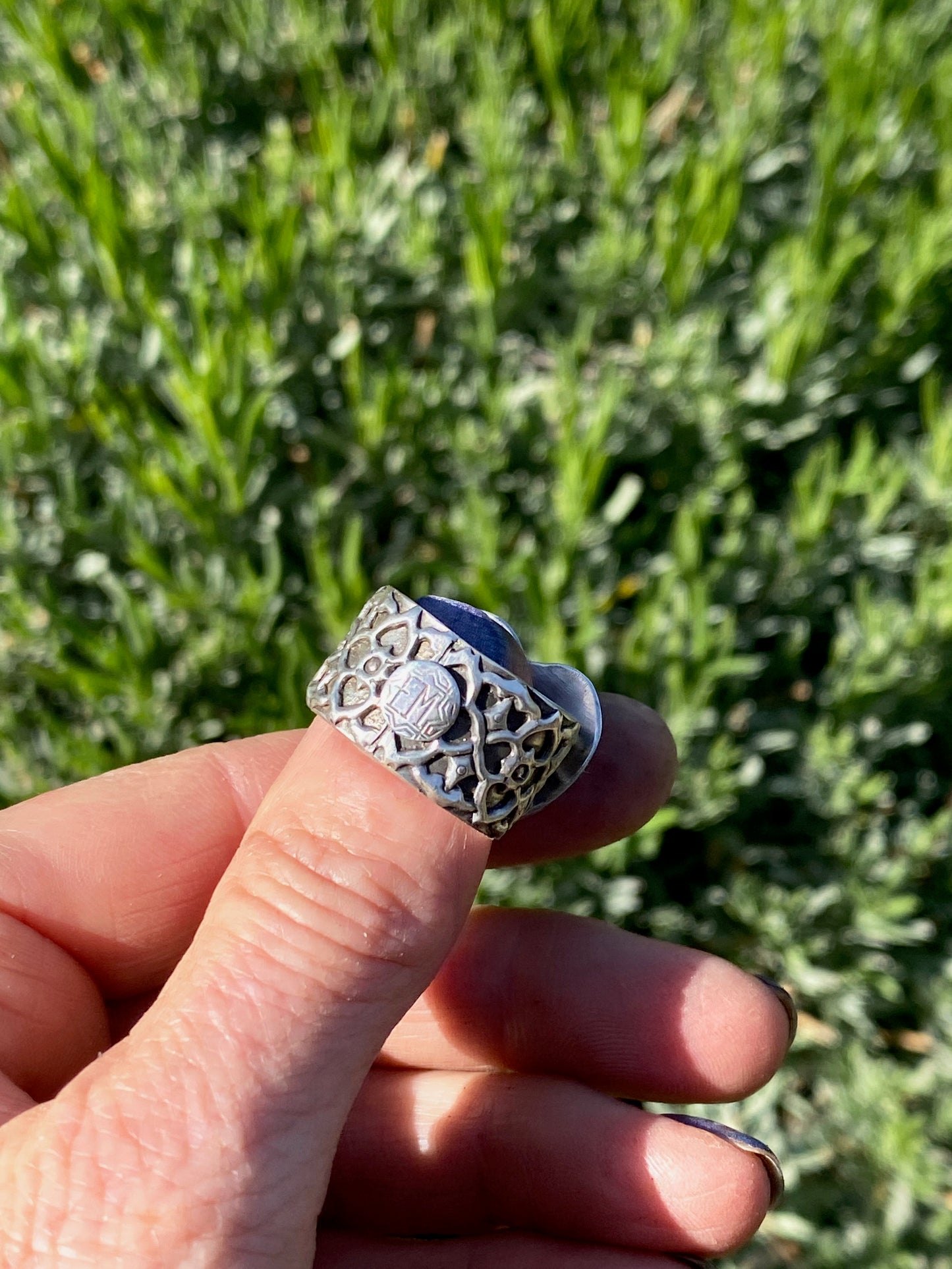 Sterling Silver And Kingman Turquosie Heart Ring - My Beating Heart Ring