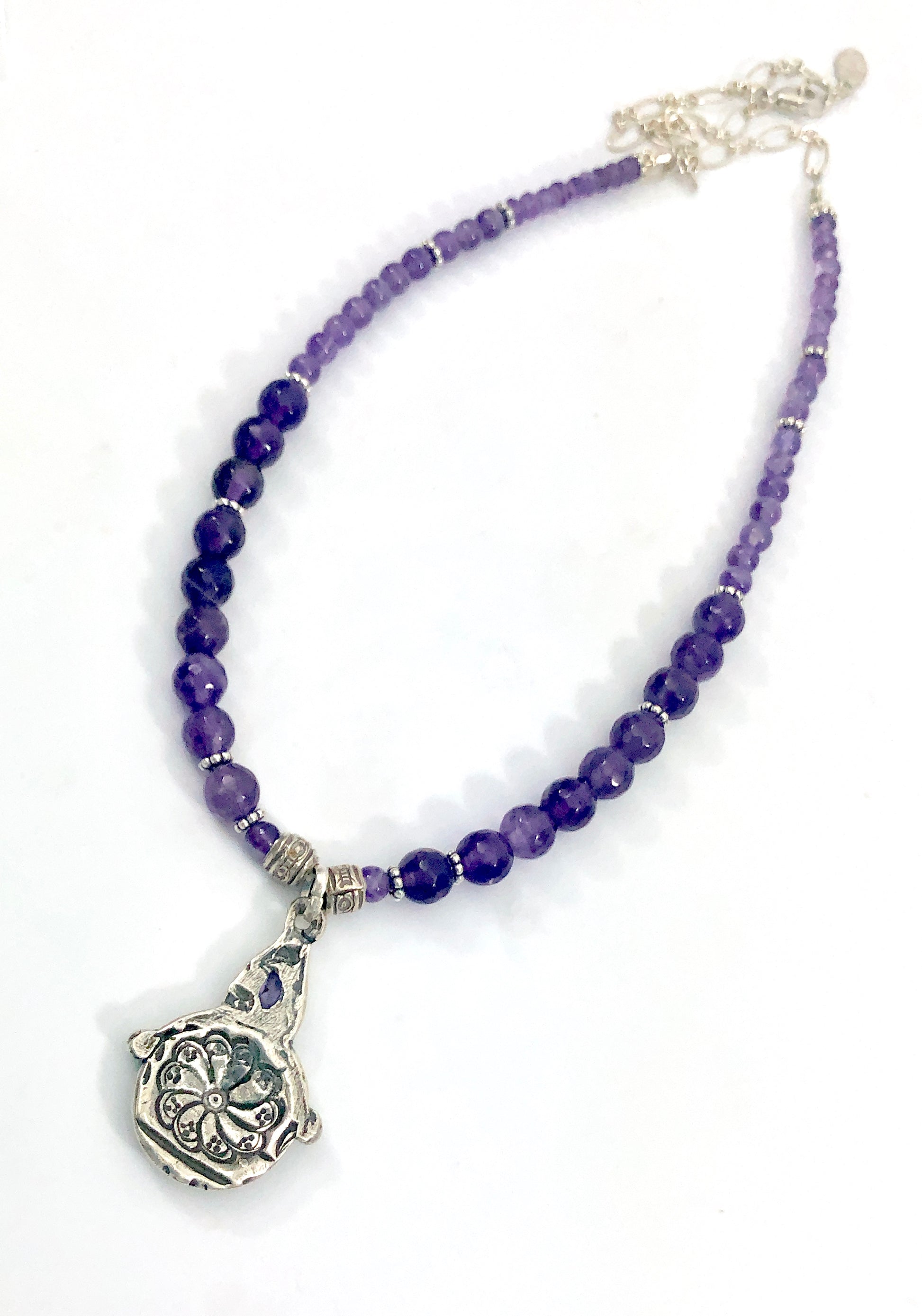 Sterling & Amethyst Dragon Necklace