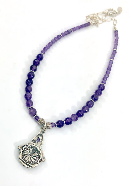 Sterling & Amethyst Dragon Necklace