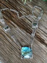 Load image into Gallery viewer, Labradorite And Sterling Silver Triple Gemstone Statement Necklace
