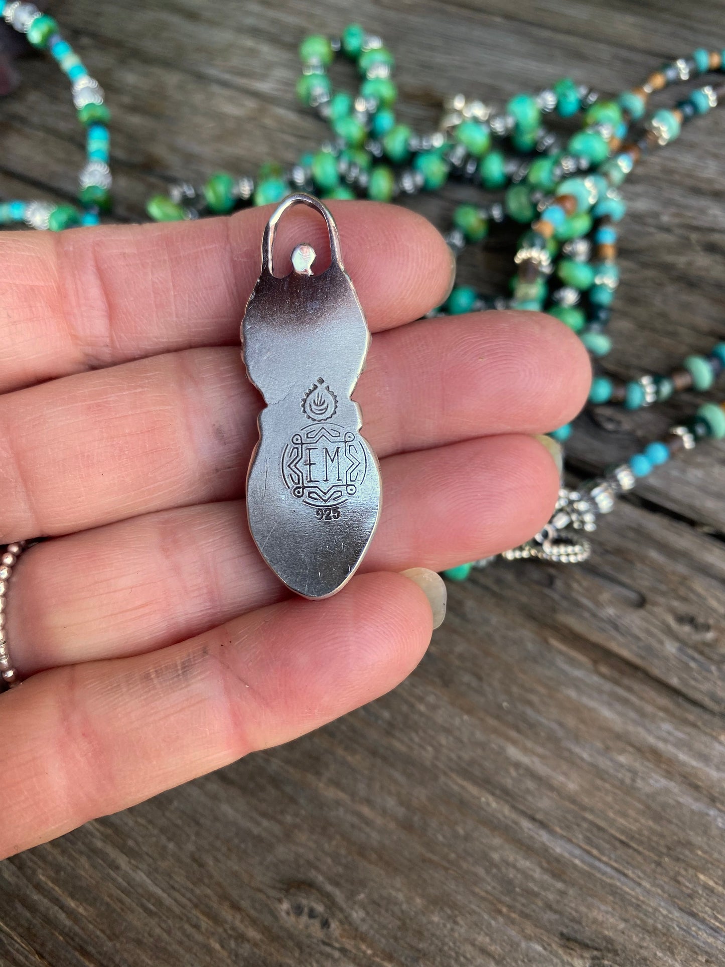 Free Spirit - Kingman Turquoise And Silver Beaded Chain With Matching Pendant