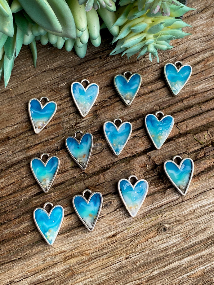 Ocean Wave Heart Earrings