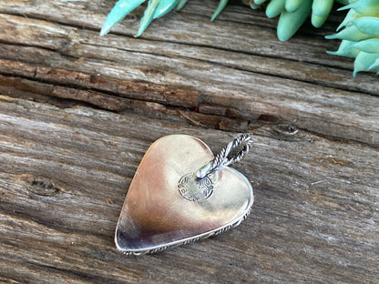 Kingman Turquoise Heart Roped In Twisted Sterling Silver Pendant