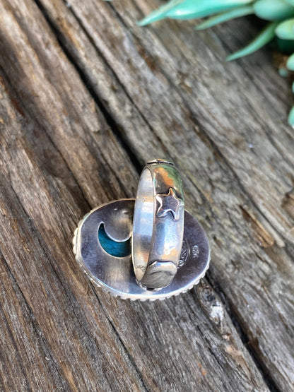 Labradorite And Sterling Silver Celestial Ring