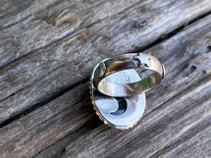 Labradorite And Sterling Silver Celestial Ring
