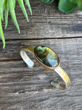 Load image into Gallery viewer, Golden Labradorite Mixed Metal Cuff Bracelet

