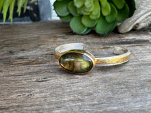 Load image into Gallery viewer, Golden Labradorite Mixed Metal Cuff Bracelet
