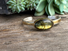 Load image into Gallery viewer, Golden Labradorite Mixed Metal Cuff Bracelet
