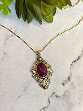 Load image into Gallery viewer, Beautiful Faceted Rose Cut Pink Sapphire In Sterling Silver And 14K Gold Filled

