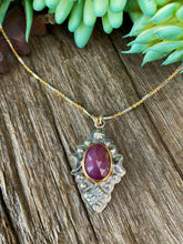Load image into Gallery viewer, Beautiful Faceted Rose Cut Pink Sapphire In Sterling Silver And 14K Gold Filled
