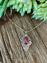 Load image into Gallery viewer, Beautiful Faceted Rose Cut Pink Sapphire In Sterling Silver And 14K Gold Filled
