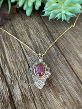 Load image into Gallery viewer, Beautiful Faceted Rose Cut Pink Sapphire In Sterling Silver And 14K Gold Filled
