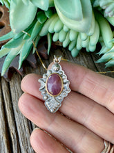 Load image into Gallery viewer, Beautiful Faceted Rose Cut Pink Sapphire In Sterling Silver And 14K Gold Filled
