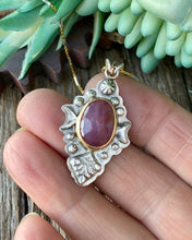 Load image into Gallery viewer, Beautiful Faceted Rose Cut Pink Sapphire In Sterling Silver And 14K Gold Filled

