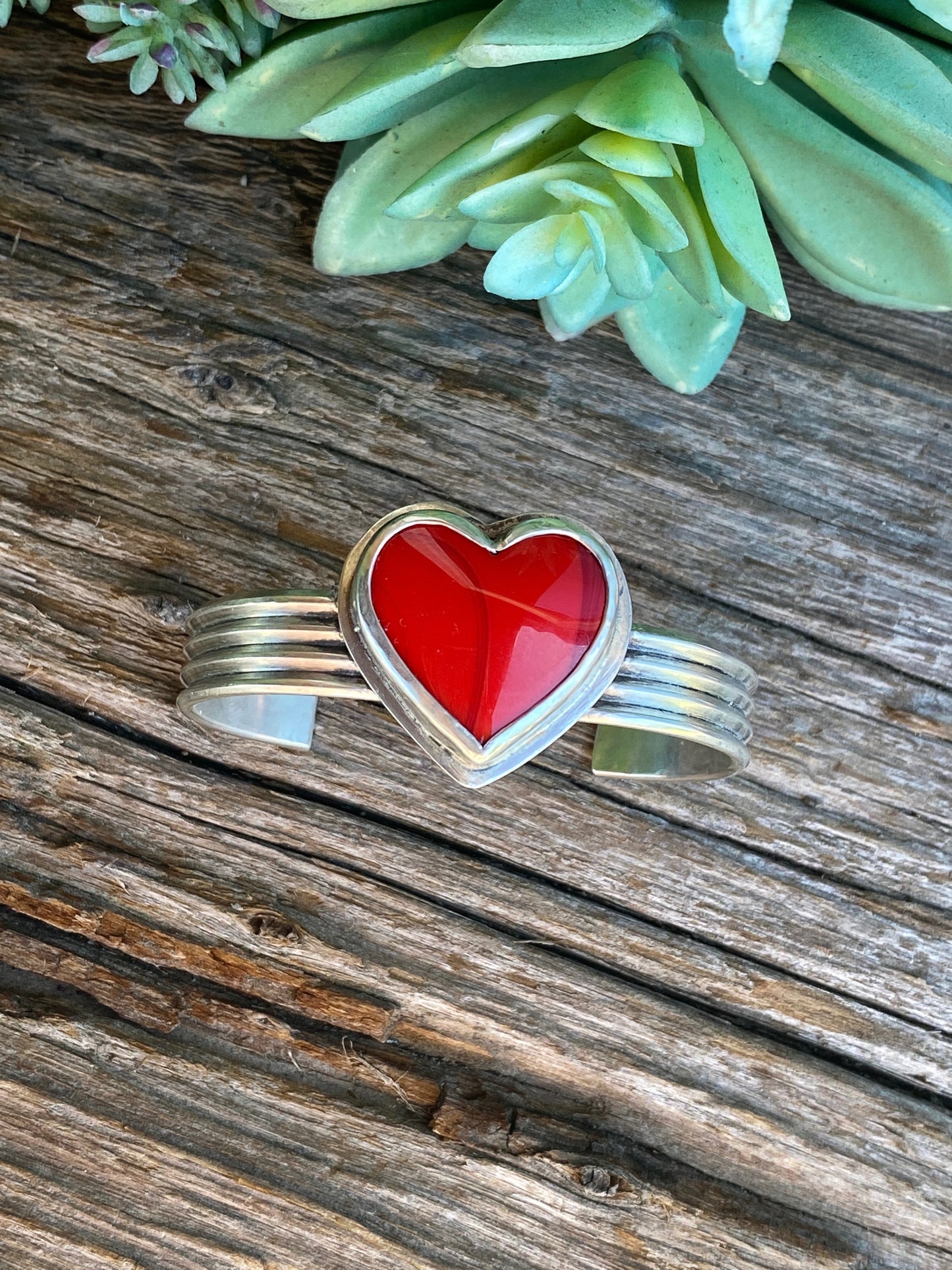 Rosarita And Sterling Silver Cuff Bracelet