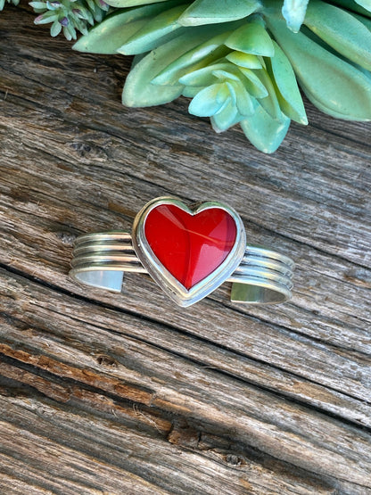 Rosarita And Sterling Silver Cuff Bracelet