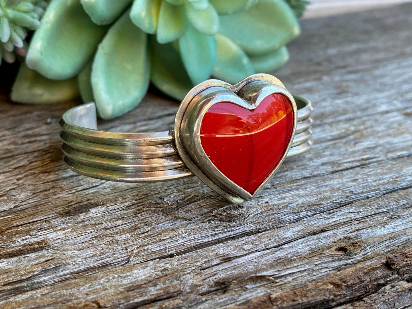 Rosarita And Sterling Silver Cuff Bracelet