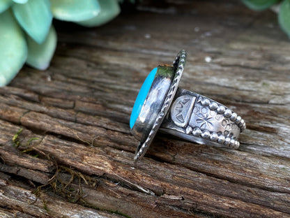 Sleeping Beauty Turquoise And Sterling Statement Ring