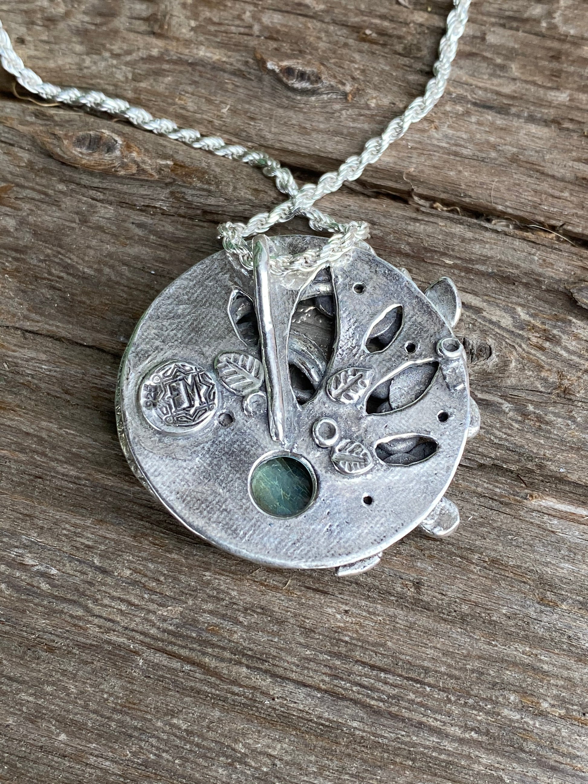 Sterling Silver And Labradorite Tropical Flower Garden Necklace