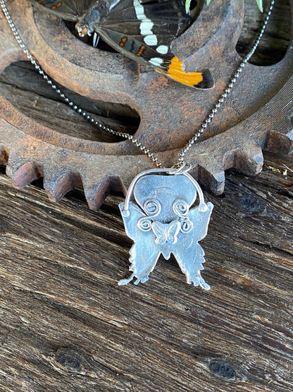 Sterling Seaglass Swallowtail Necklace
