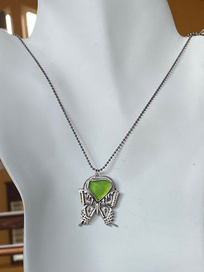 Sterling Seaglass Swallowtail Necklace