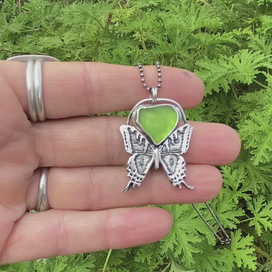 Sterling Seaglass Swallowtail Necklace